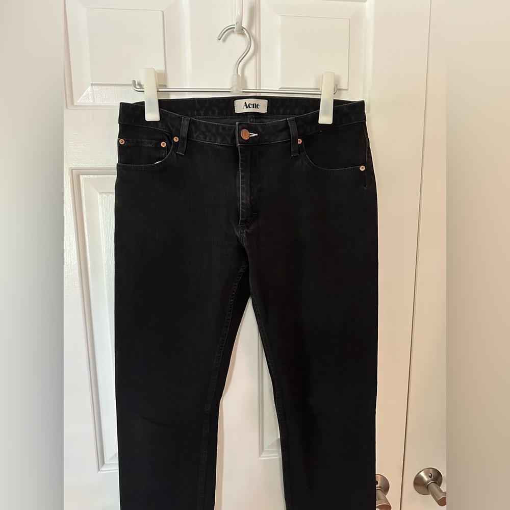 Acne Black Flex/Wet Skinny Jeans